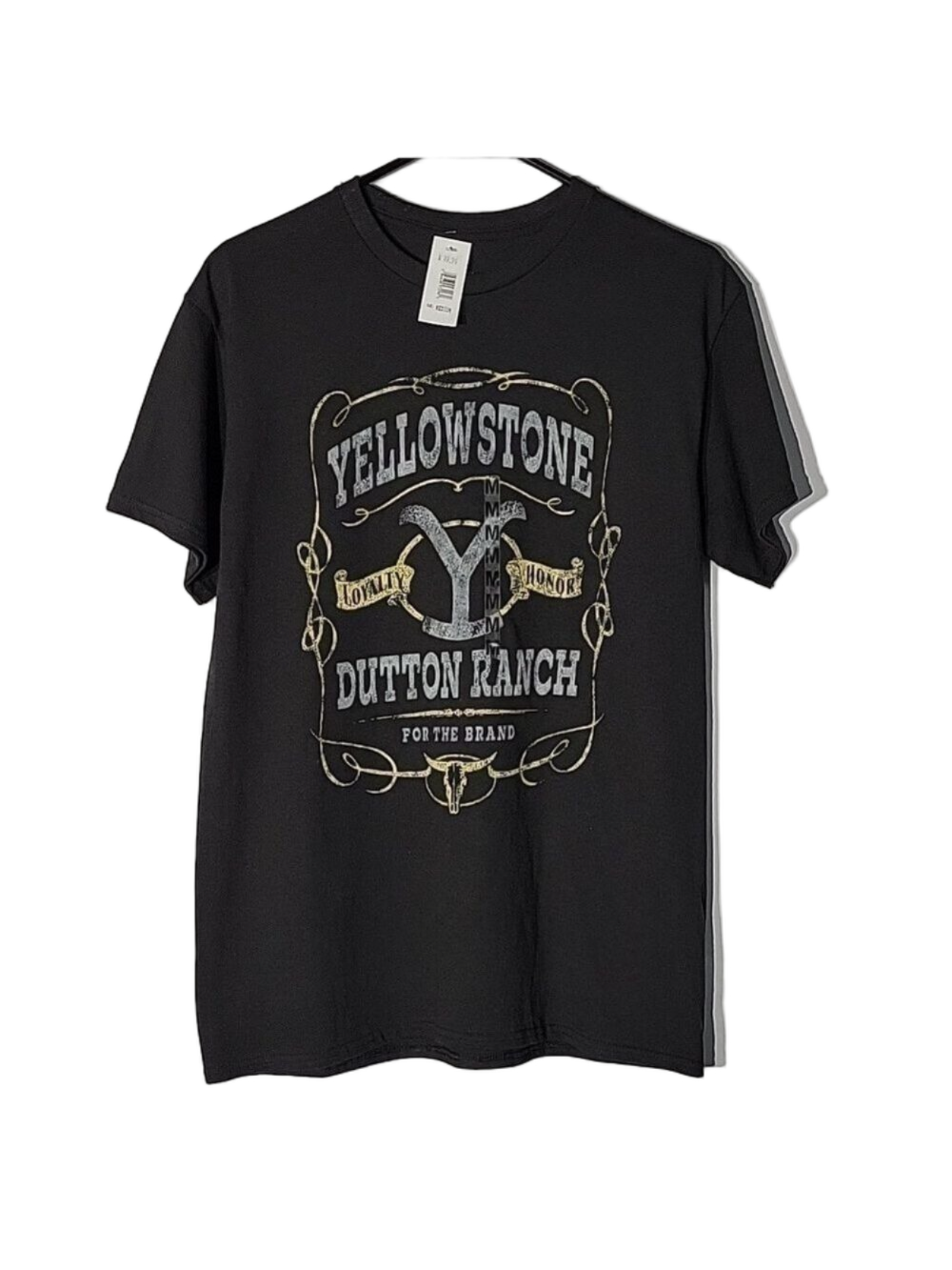NWT Black Weathered Yellowstone Dutton Ranch T-Shirt, Size Medium